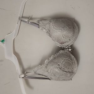 Silver lace bra